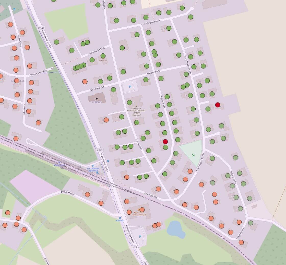 GIS Punkte Bandbreite Adressgenau